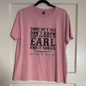 SHEIN Pink Graphic Tee
